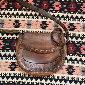 Handcrafted Braided Leather Boho Crossbody Bag